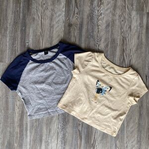 Cropped Graffic Tee set